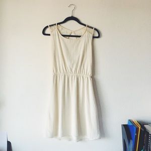Francesca’s Cream Lace-Back Dress